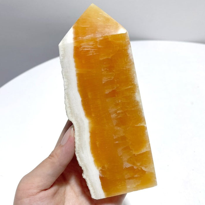 13 Pieces Large Yellow Calcite Tower Raw Side