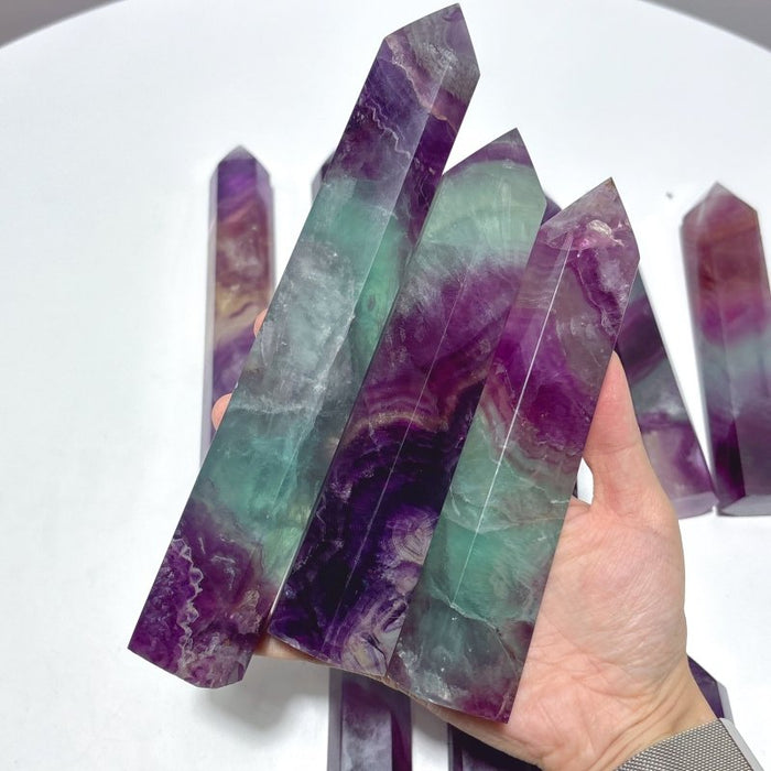 13 Pieces Rainbow Fluorite Tower