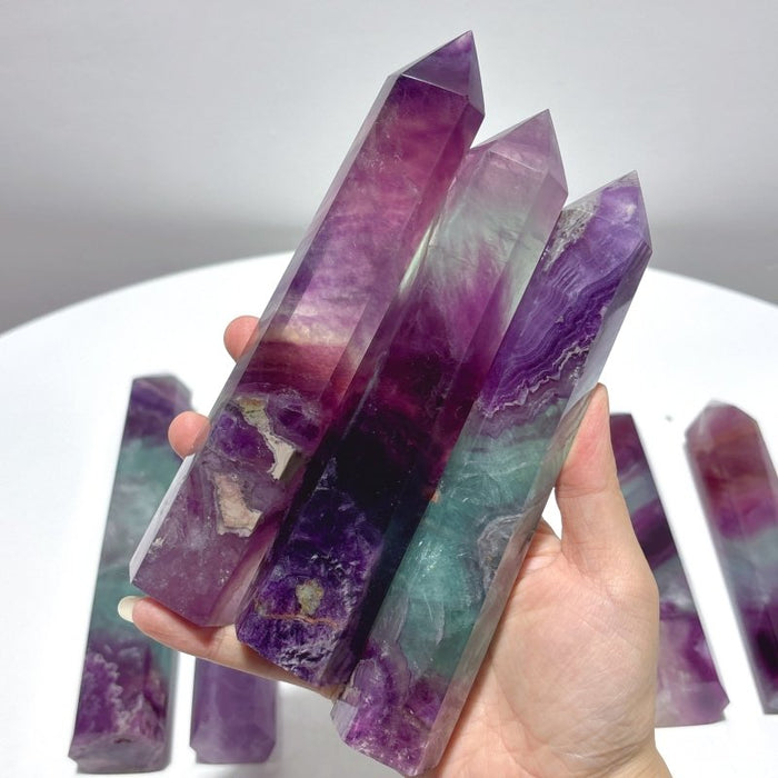 13 Pieces Rainbow Fluorite Tower