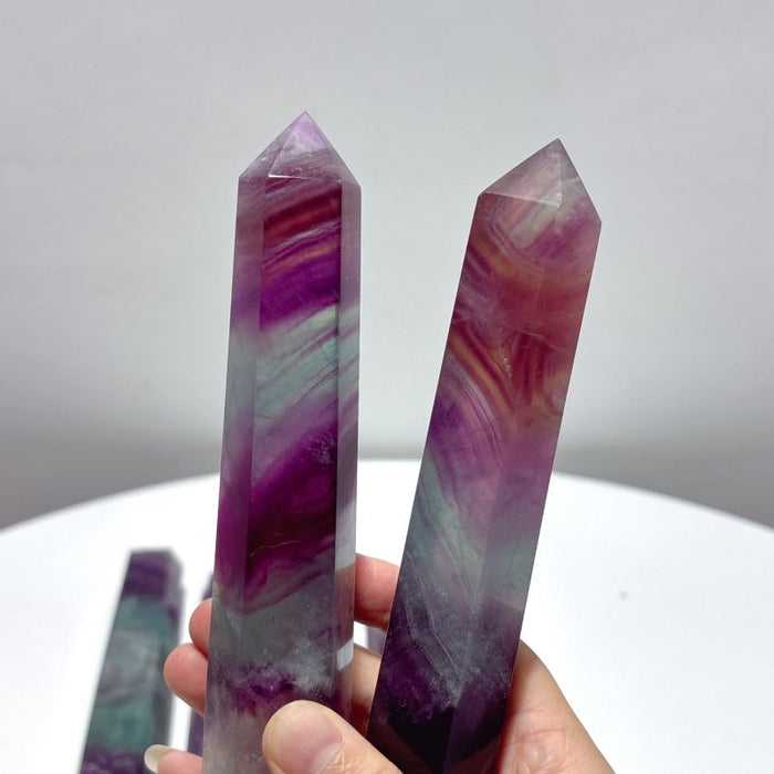 13 Pieces Rainbow Fluorite Tower