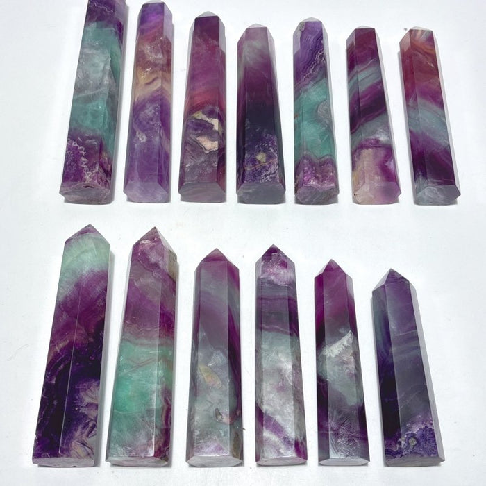 13 Pieces Rainbow Fluorite Tower