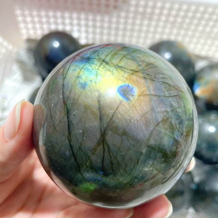 13 Pieces Strong Light Labradorite Spheres
