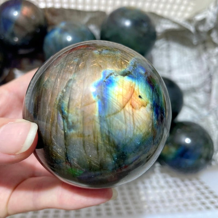 13 Pieces Strong Light Labradorite Spheres