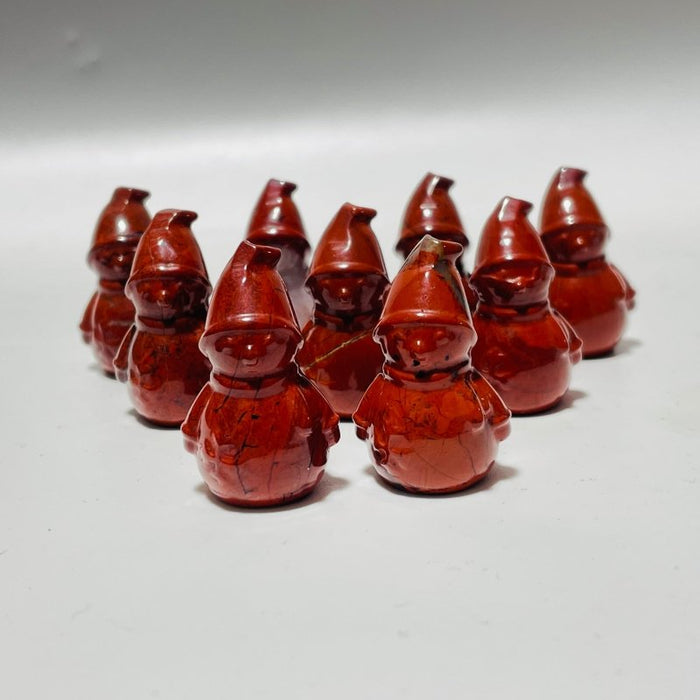 1.3inch Red Jasper Snowman Carving Wholesale