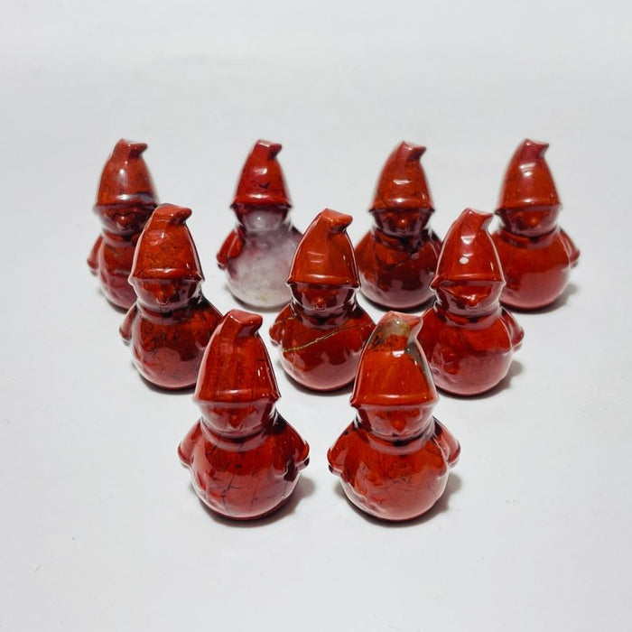 1.3inch Red Jasper Snowman Carving Wholesale
