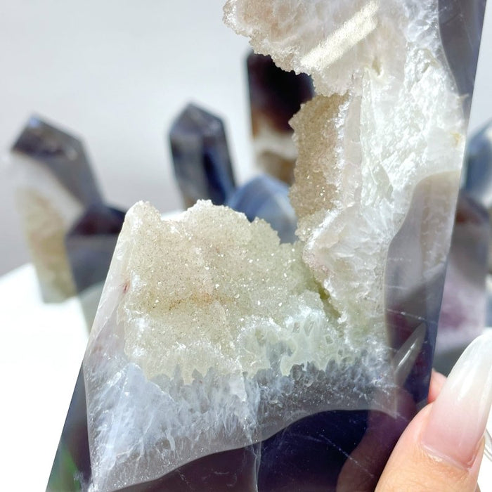 14 Pieces Beautiful Geode Agate Tower