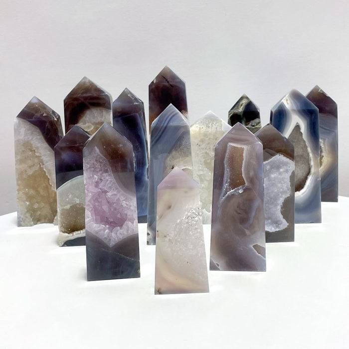 14 Pieces Beautiful Geode Agate Tower