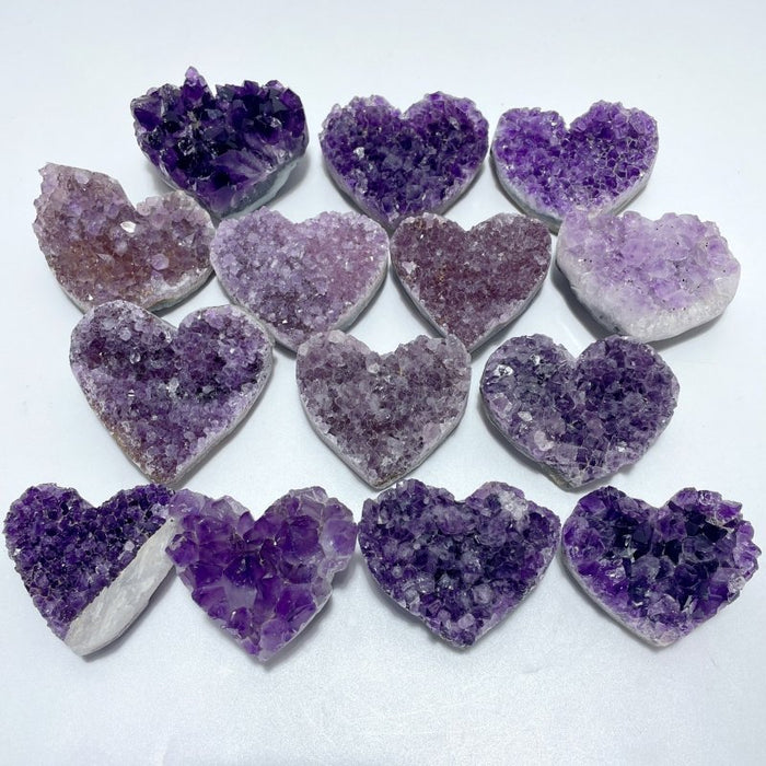 14 Pieces Beautiful Large Amethyst Cluster Heart