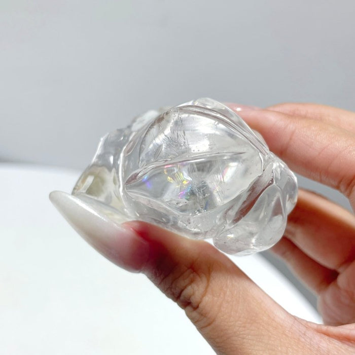 14 Pieces Clear Quartz Frog Carving