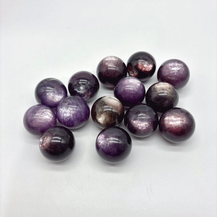14 Pieces High Quality Purple Lepidolite Spark Spheres