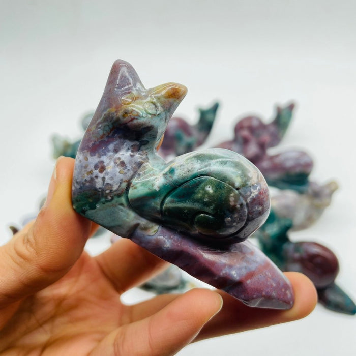 14 Pieces Ocean Jasper Snails Carving