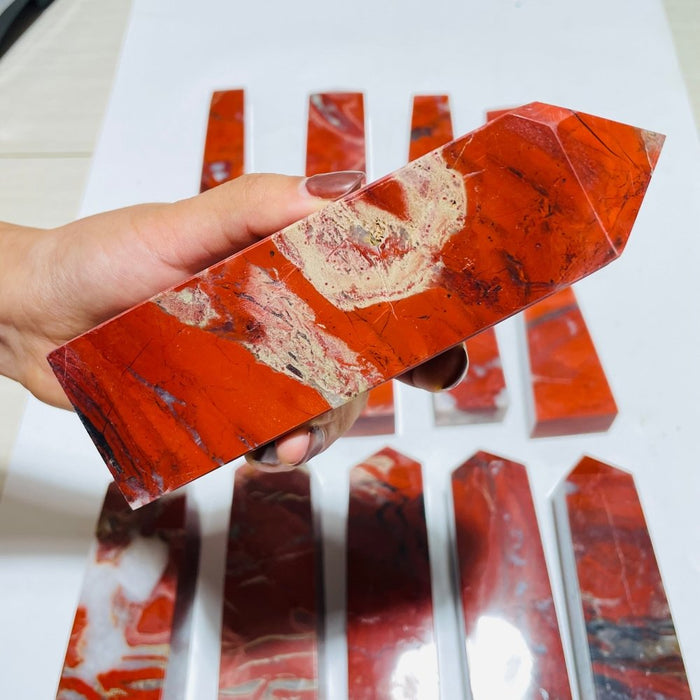 14 Pieces Red Jasper Tower Points