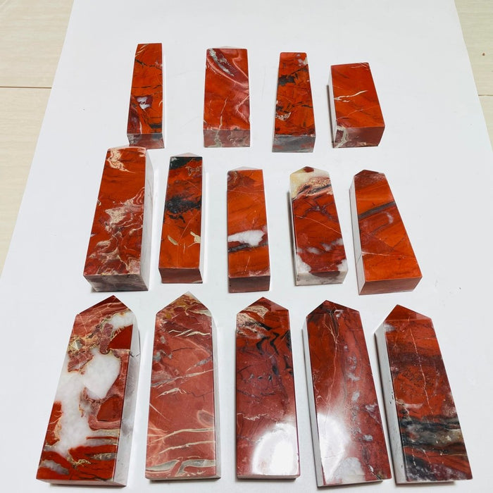 14 Pieces Red Jasper Tower Points