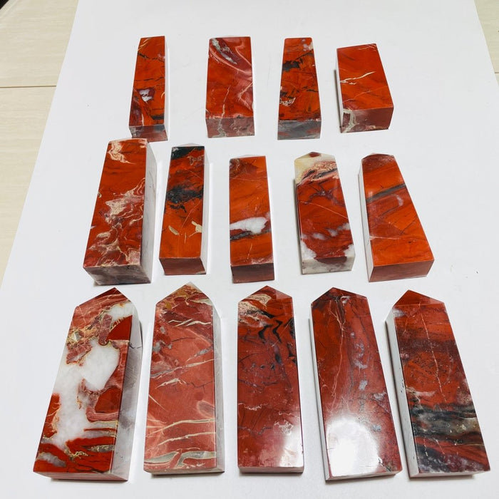 14 Pieces Red Jasper Tower Points