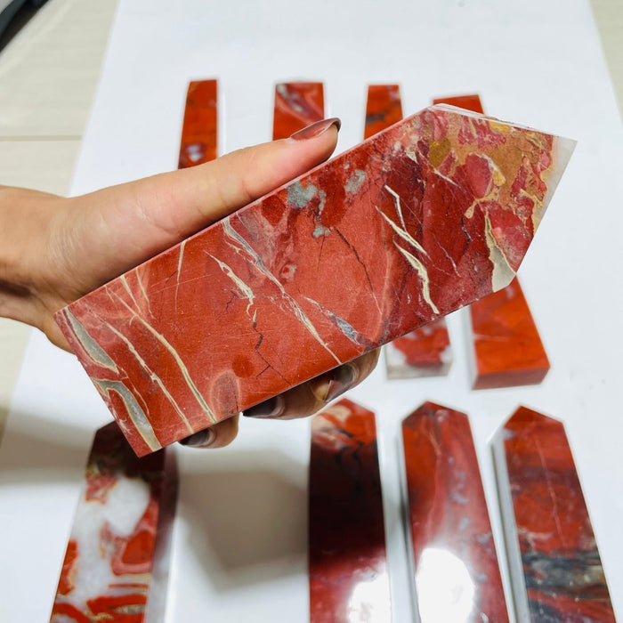14 Pieces Red Jasper Tower Points