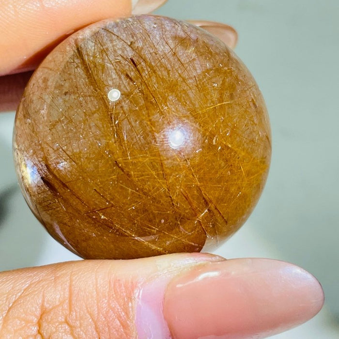 1.4in (3.6cm) Rare Gold Rutile Crystal Sphere