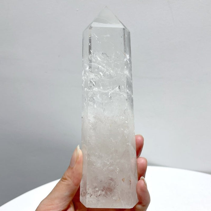 15 Pieces 5.2-6.7in Fat Clear Quartz Tower