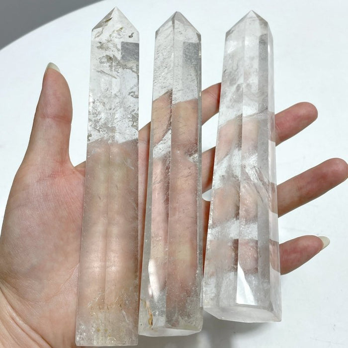 15 Pieces 5.2-6.7in Fat Clear Quartz Tower