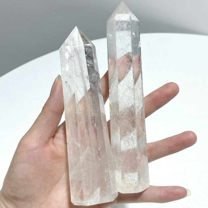 15 Pieces 5.2-6.7in Fat Clear Quartz Tower