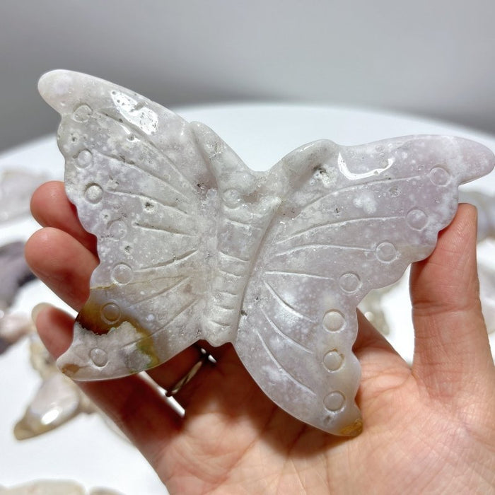 15 Pieces Beautiful Agate Butterfly Carving