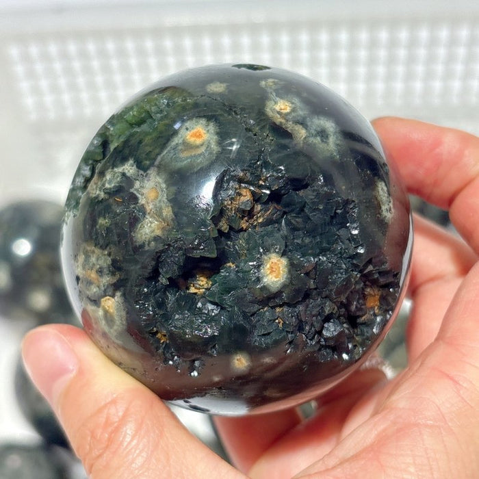 15 Pieces High Quality Green Sea Jasper Crystal Spheres