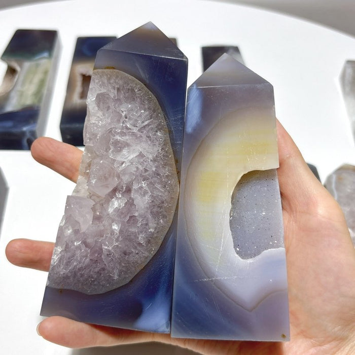 15 Pieces Large Druzy Geode Agate Points