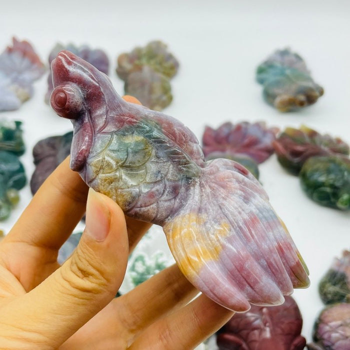 15 Pieces Ocean Jasper Beautiful Goldfish Carving