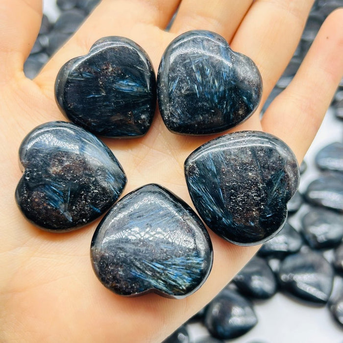 159 Pieces Astrophyllite Stones Heart Wholesale