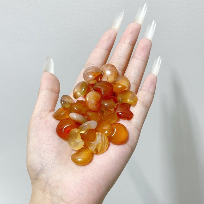 1.5cm Carnelian Mini Moon Diy Crystals Wholesale