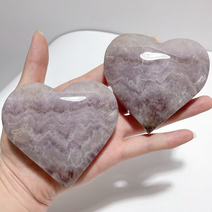 16 Pieces Amethyst Mixed Stripe Agate Heart