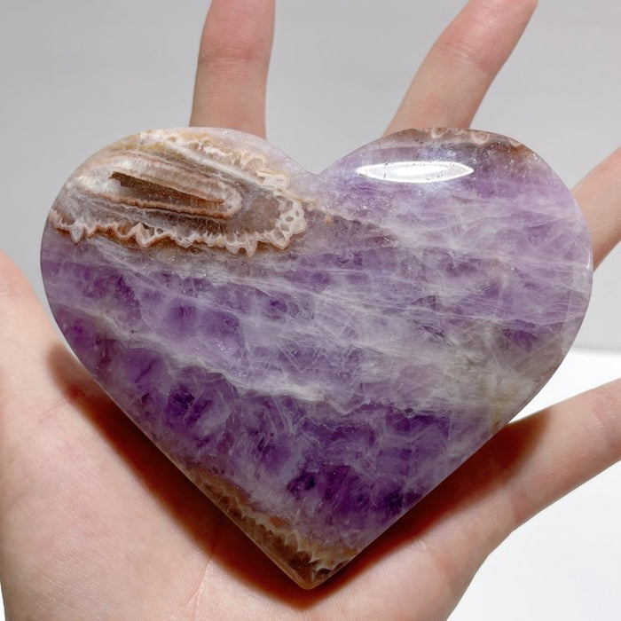 16 Pieces Amethyst Mixed Stripe Agate Heart