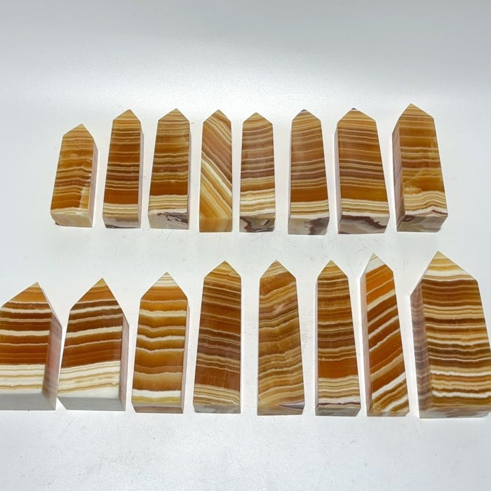 16 Pieces Fat Yellow Calcite Stripe Tower