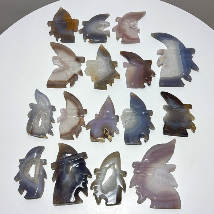16 Pieces Geode Druzy Agate Geode Wizard Carving