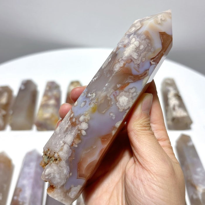 16 Pieces Fat Sakura Flower Agate Tower Points