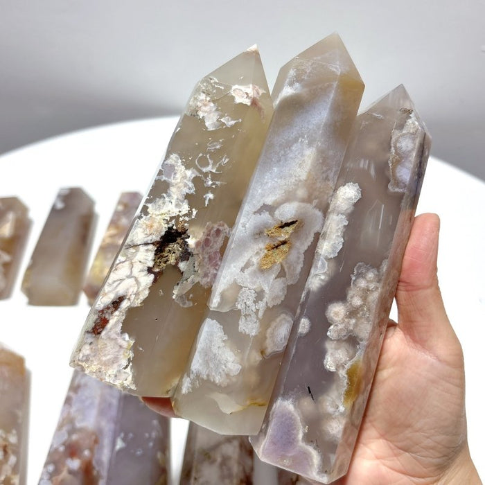 16 Pieces Fat Sakura Flower Agate Tower Points