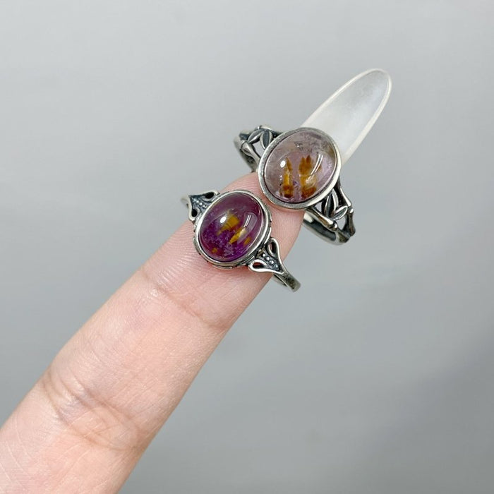 17 Pieces Auralite 23 Crystal Different Styles Sterling Silver Ring