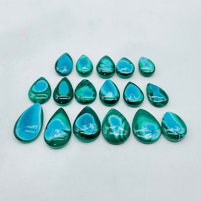 17 Pieces Beautiful Malacholla Teardrop Pendant For DIY(Malachite mixed Chrysocolla)
