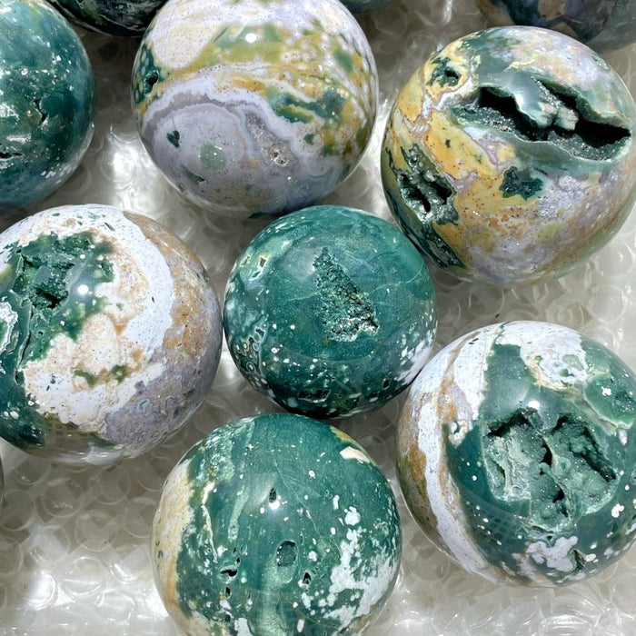 17 Pieces Beautiful Ocean Jasper Spheres