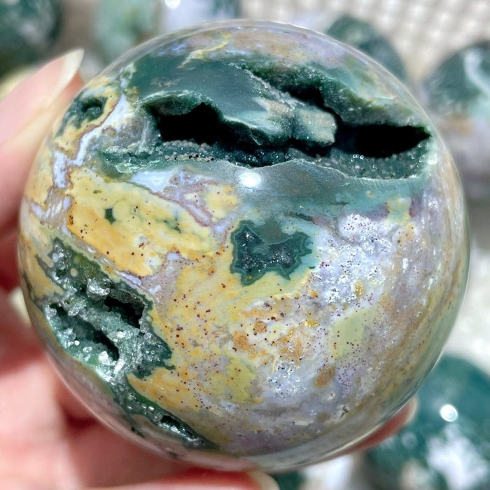 17 Pieces Beautiful Ocean Jasper Spheres