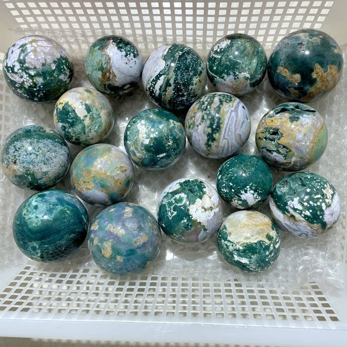 17 Pieces Beautiful Ocean Jasper Spheres