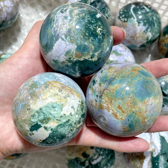 17 Pieces Beautiful Ocean Jasper Spheres