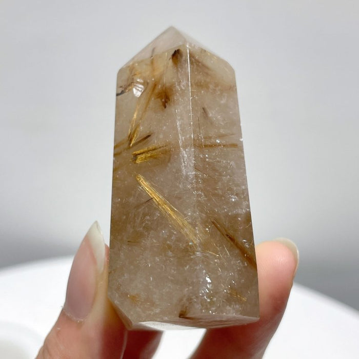 17 Pieces Gold Rutilated Quartz Points 2.2-3.6in