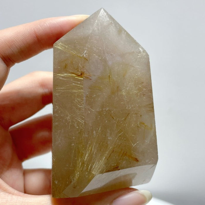 17 Pieces Gold Rutilated Quartz Points 2.2-3.6in