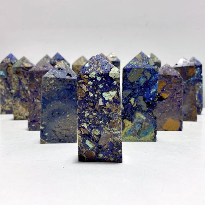 17 Pieces Unique Azurite Tower
