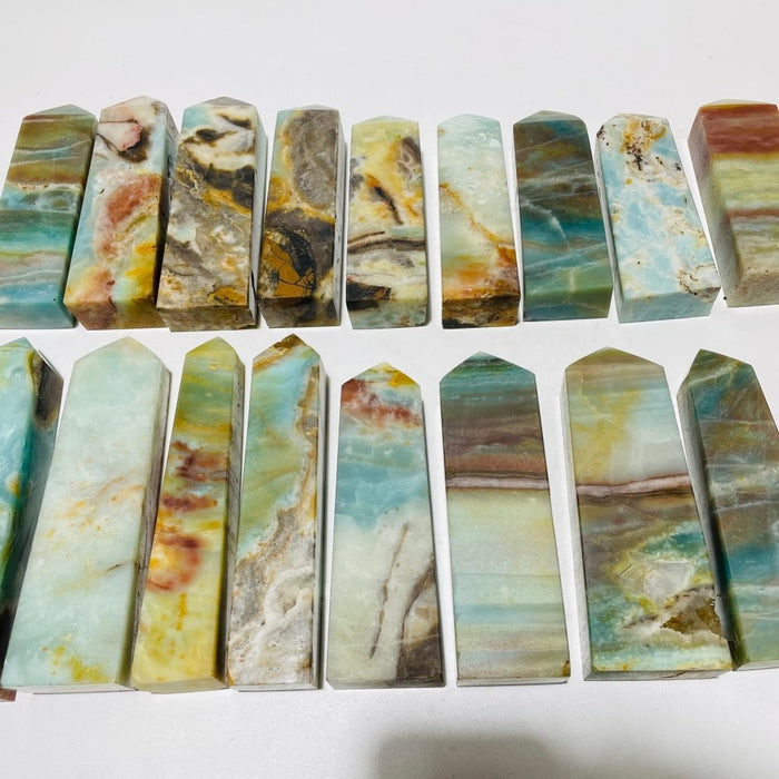 18 Pieces Caribbean Calcite Four-Sided Points