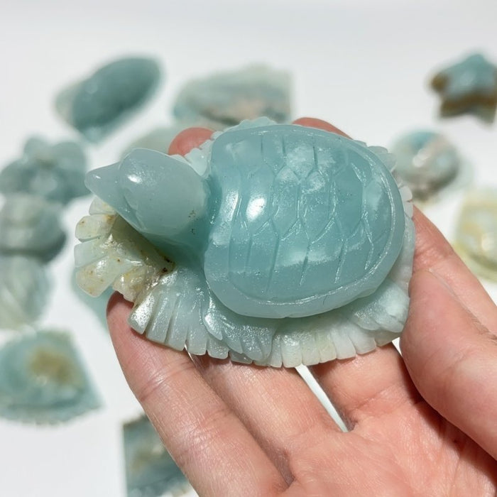 18 Pieces Caribbean Calcite Sea Animals Carving Wholesale