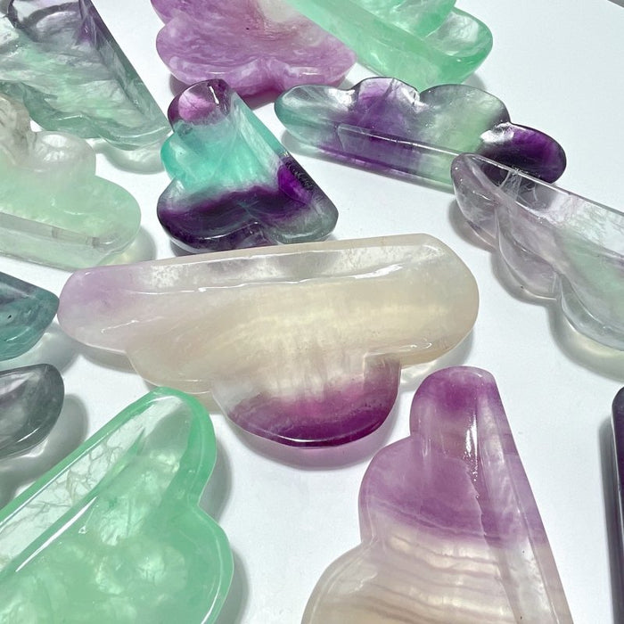 18 Pieces Colorful Fluorite Clouds Shallow Bowl