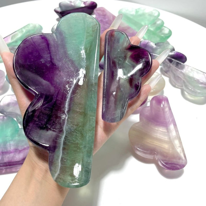 18 Pieces Colorful Fluorite Clouds Shallow Bowl