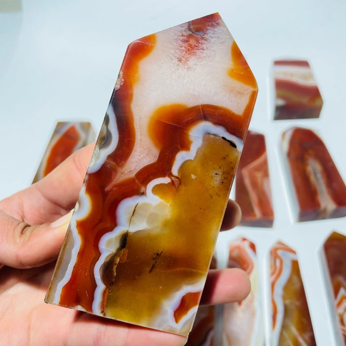 18 Pieces Fat Carnelian Tower Points