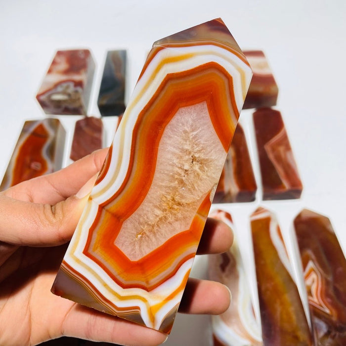 18 Pieces Fat Carnelian Tower Points
